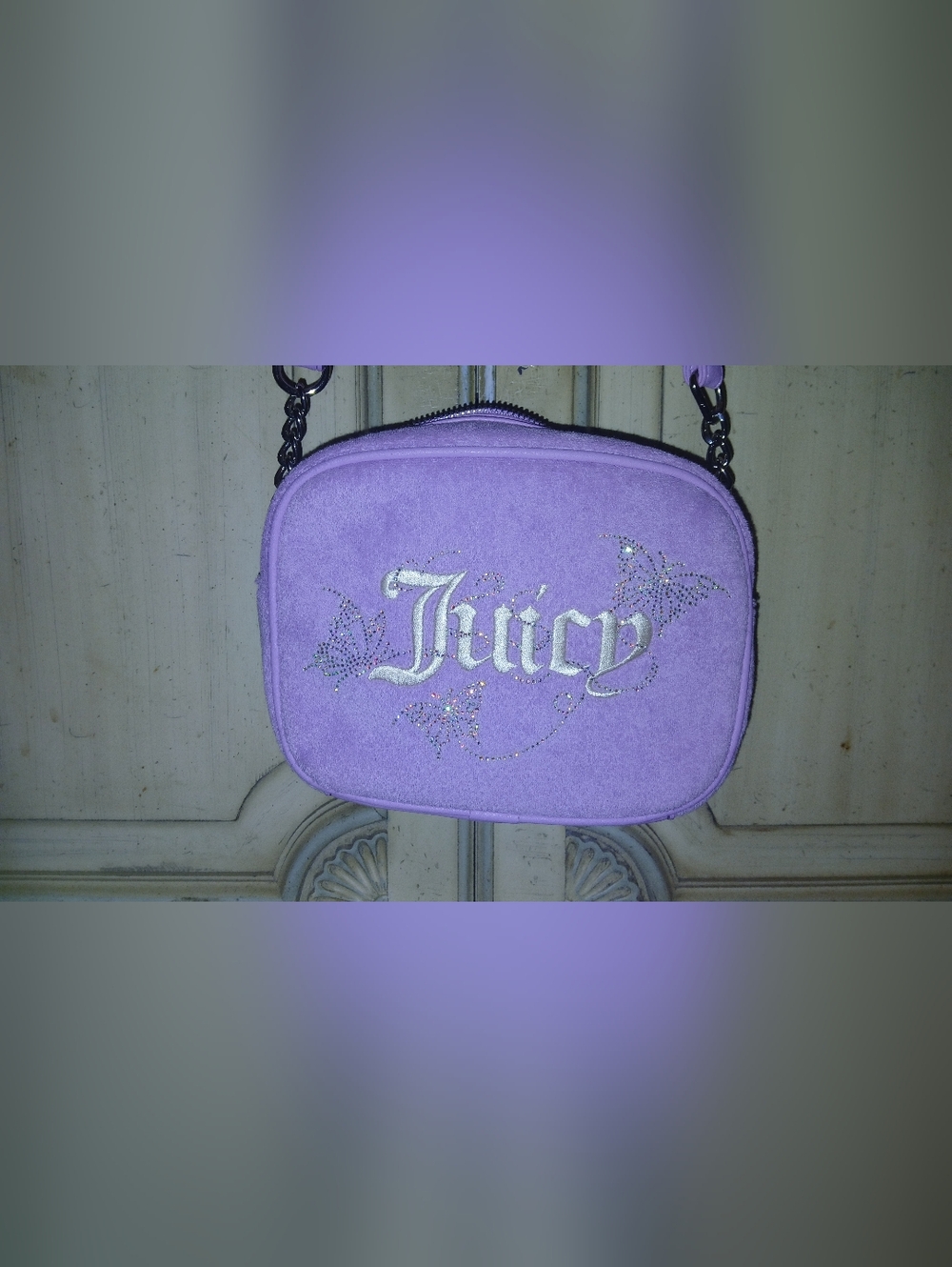 Juicy Couture Lilac Suede Crossbody Bag with Matching Wallet - Picture 2 of 12